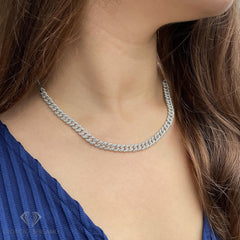 925 Sterling Silver Micro Pave Miami Cuban Link Adjustable Necklace