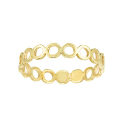 14K Yellow Gold High Polish Minimalist Open Circle Stackable Ring