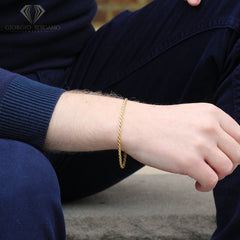 14K Yellow Gold 3mm Solid Rope Diamond Cut Bracelet