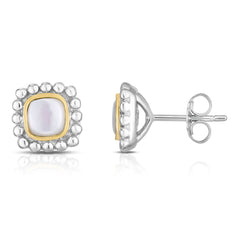 925 Sterling Silver Gemstone Halo Stud Earrings