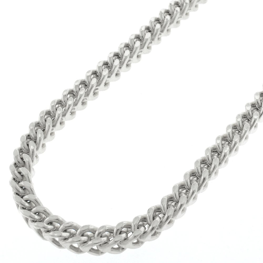 925 Sterling Silver 3.5mm Hollow Franco Rhodium Plated Chain