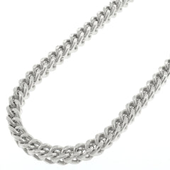 925 Sterling Silver 3.5mm Hollow Franco Rhodium Plated Chain