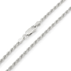 925 Sterling Silver Solid Rope 2.5mm Diamond Cut ITProLux Chain