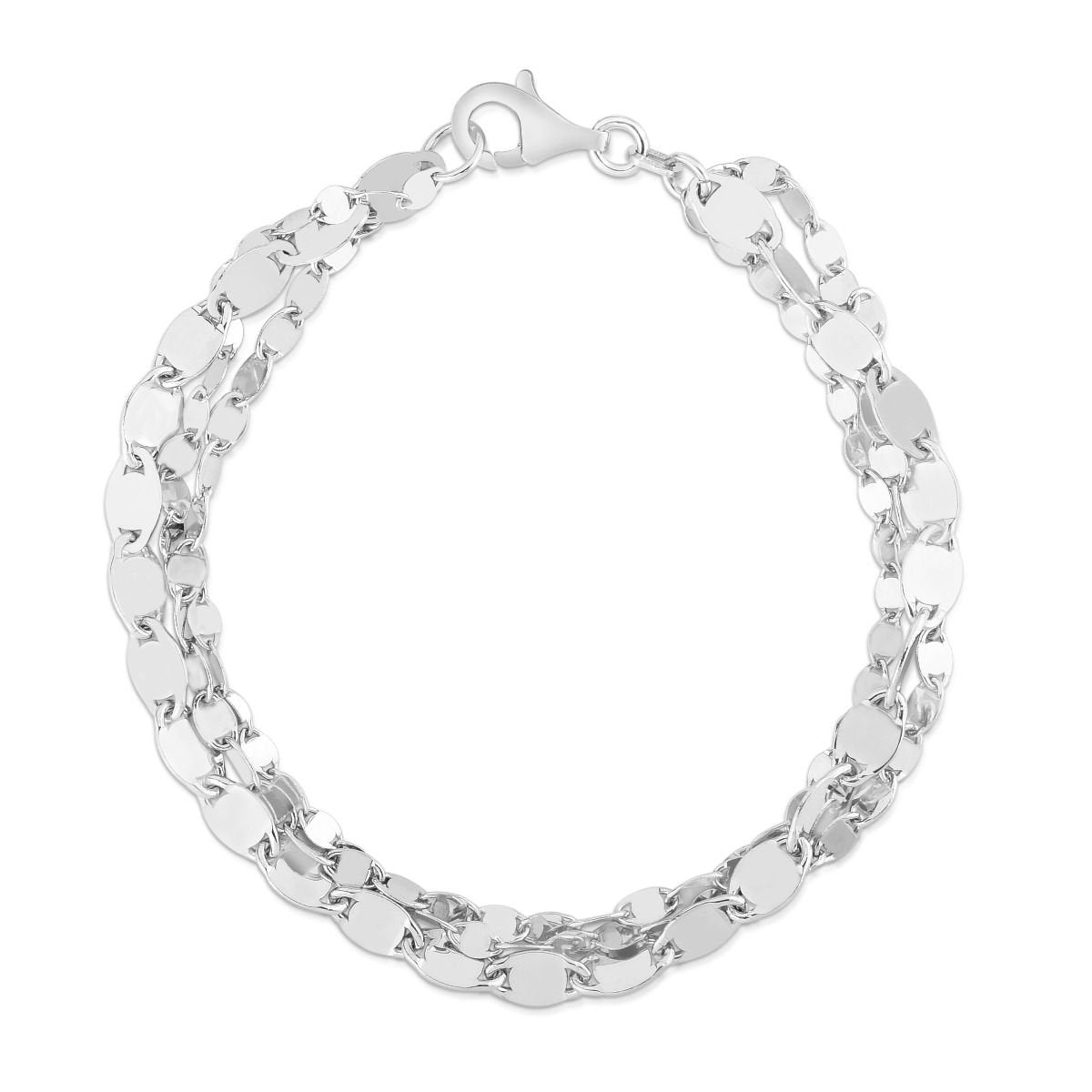 925 Sterling Silver Marina Link Layered Bracelet