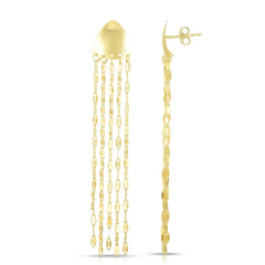 14K Yellow Gold Shiny Chandelier Tassel Earring