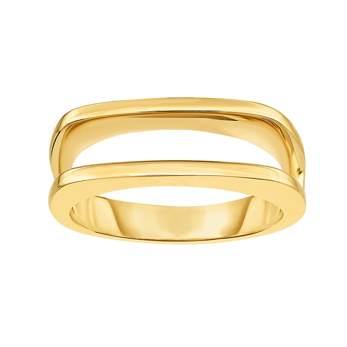 14K Yellow Gold High Polish Double Row Minimalist Ring