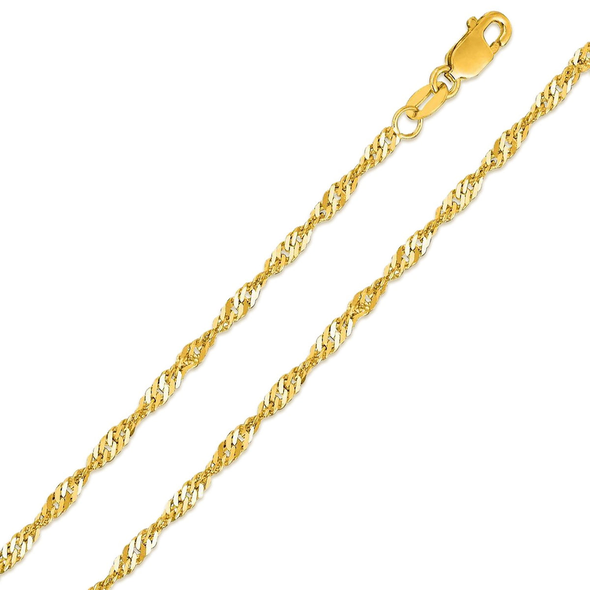 10K Yellow Gold 1.7mm Singapore Chain