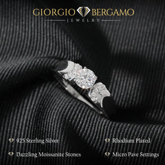 .83 CTTW Moissanite Engagement Ring in 925 Sterling Silver