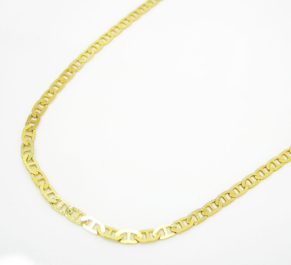 14K Yellow Gold 1.5mm Flat Mariner Anchor Chain