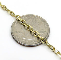 14K Yellow Gold 3mm Cable Diamond Cut Chain