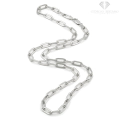 925 Sterling Silver 5.5mm Paper Clip Rhodium Plated Chain