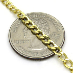 14K Yellow Gold 3.5mm Hollow Cuban Curb Link Chain