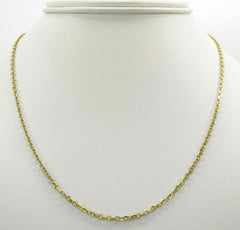 14K Yellow Gold 2mm Cable Diamond Cut Chain