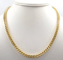 925 Sterling Silver 5mm Hollow Franco Gold Plated Chain