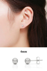 14K White Gold 3mm - 10mm Polished Round Ball Stud Earrings + Combo Packs