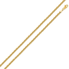 14K Yellow Gold 1.5mm Cable Diamond Cut Chain