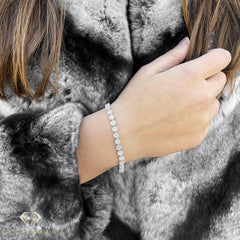 925 Sterling Silver Flower Cluster Tennis Bracelet