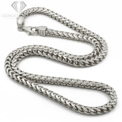 925 Sterling Silver 5mm Solid Franco Rhodium Chain