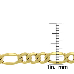14K Yellow Gold 8mm Hollow Figaro Link Chain