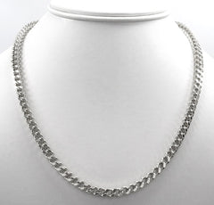 925 Sterling Silver 5mm Hollow Franco Rhodium Plated Chain
