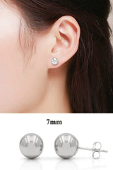 14K White Gold 3mm - 10mm Polished Round Ball Stud Earrings + Combo Packs
