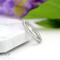 925 Sterling Silver Stackable Bezel Set Eternity Band Ring