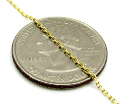 14K Yellow Gold 1mm Cable Diamond Cut Chain