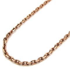 14K Rose Gold 1mm Cable Diamond Cut Chain