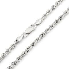 925 Sterling Silver Solid Rope 3.5mm Diamond Cut ITProLux Chain