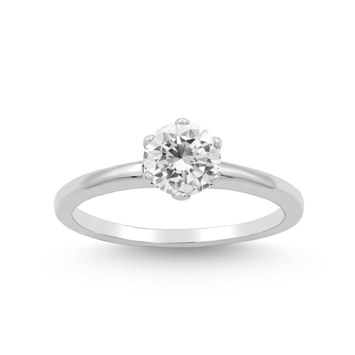 1.0 CTW Moissanite Round Solitaire Engagement Ring in 925 Sterling Silver