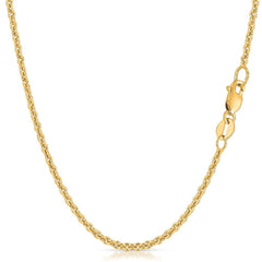 14K Yellow Gold 2.2mm Forsantina Cable Chain