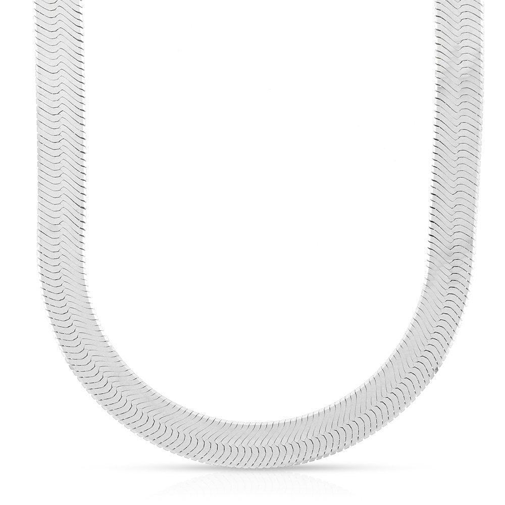 925 Sterling Silver 11.5mm Flat Herringbone Link ITProLux Chain