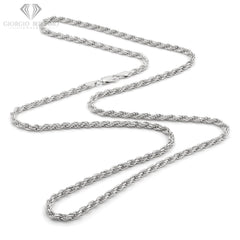 925 Sterling Silver Solid Rope 3.5mm Diamond Cut ITProLux Chain