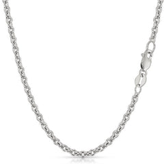 14K White Gold 3mm Forsantina Cable Chain