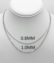 14K White Gold 1mm Foxtail Chain