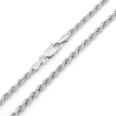 925 Sterling Silver Solid Rope 3mm Diamond Cut ITProLux Chain