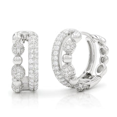 925 Sterling Silver Micro Pave Double Hoop Earrings