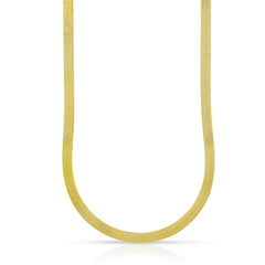 925 Sterling Silver 3mm Flat Herringbone Link Yellow Gold Plated Chain