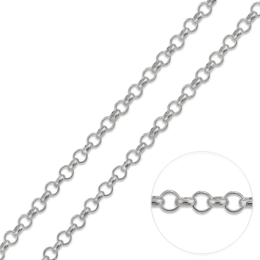 14K White Gold 2.5mm Rolo Chain