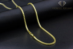 925 Sterling Silver 2.5mm Solid Franco Gold Plated Chain