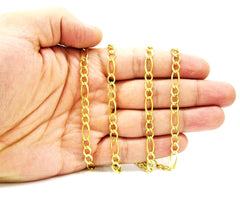 10K Yellow Gold 5.5mm Solid Figaro Link Chain