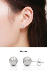 14K White Gold 3mm - 10mm Polished Round Ball Stud Earrings + Combo Packs