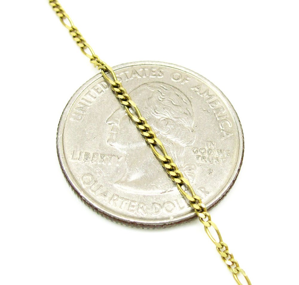 14K Yellow Gold 1.5mm Solid Figaro Link Chain