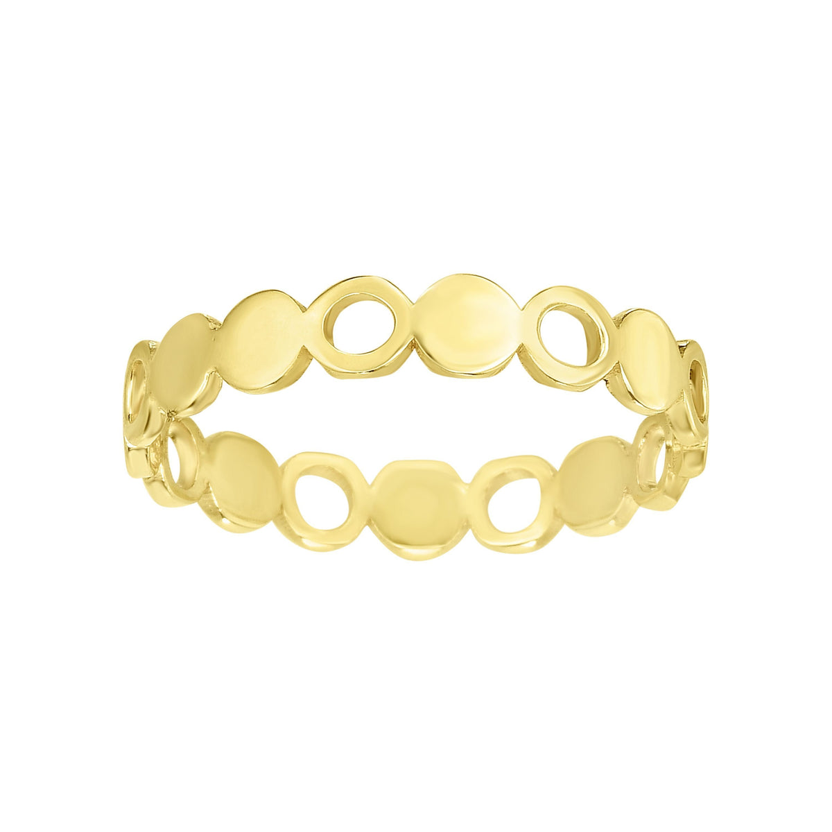 14K Yellow Gold High Polish Minimalist Circle Stackable Ring
