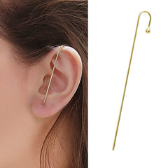 White Gold Plated Polished Ear Cuff Bar Earring