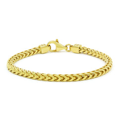 925 Sterling Silver 4mm Solid Franco Gold Plated Bracelet