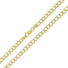 10K Yellow Gold 4.5mm Hollow Cuban Curb Link Chain