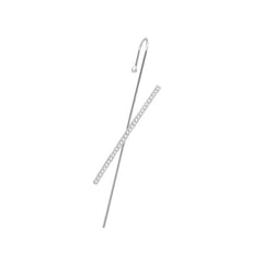 Gold Plated Criss Cross Cubic Zirconia Micro Pave Ear Cuff Bar Earring