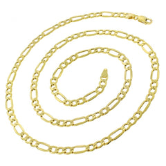 14K Yellow Gold 5mm Hollow Figaro Link Chain