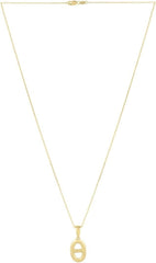 14K Yellow Gold Puff Mariner Link Pendant Necklace